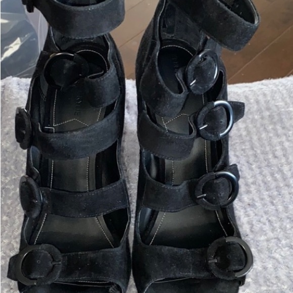 Kendall & Kylie Black Suede Heels With Buckle's
and Back Zip at Heel - Picture 3 of 6